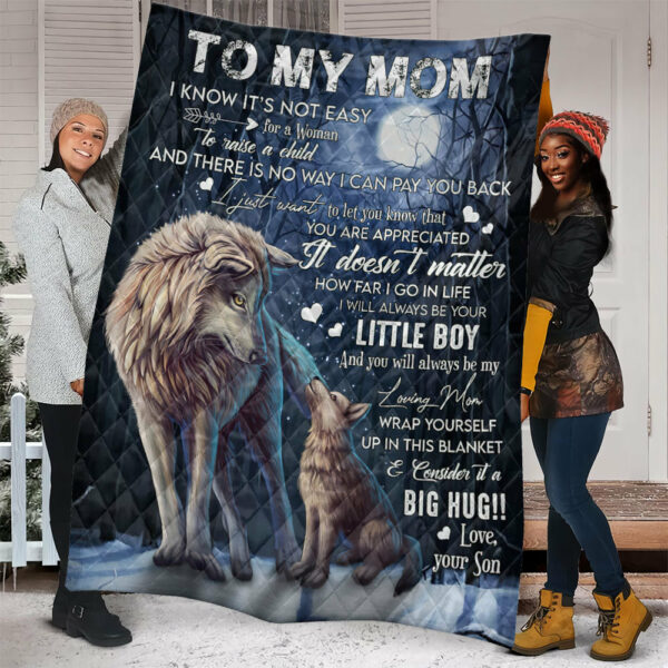 Mother Wolf Mom And Daughter Mom Gift Quilt Blanket