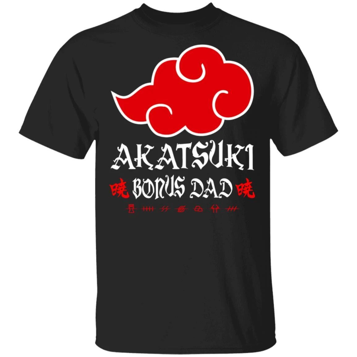 Akatsuki Bonus Dad Shirt Naruto Red Cloud Family Tee