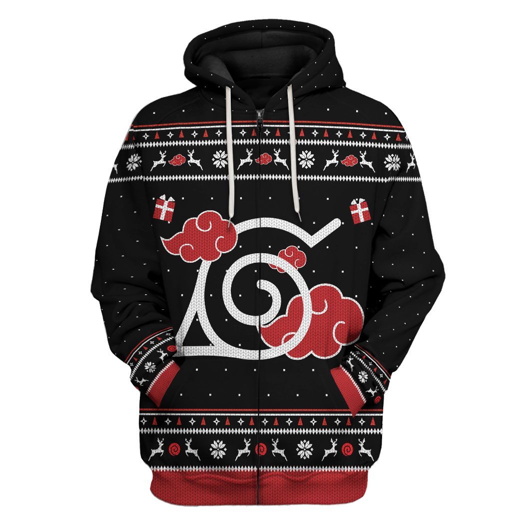 Akatsuki Ugly Sweater Christmas All Over Print T-Shirt Hoodie Fan Gifts Idea 23