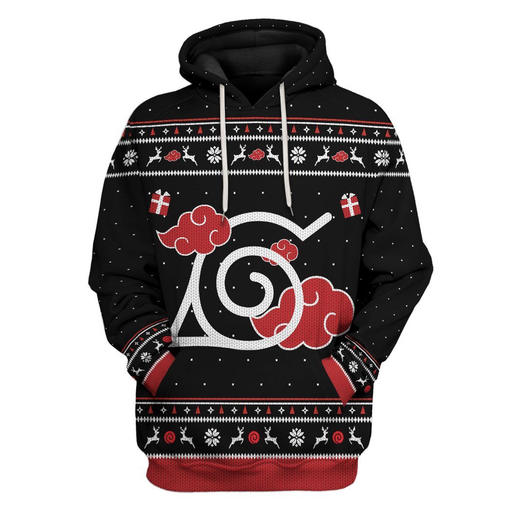 Akatsuki Ugly Sweater Christmas All Over Print T-Shirt Hoodie Fan Gifts Idea