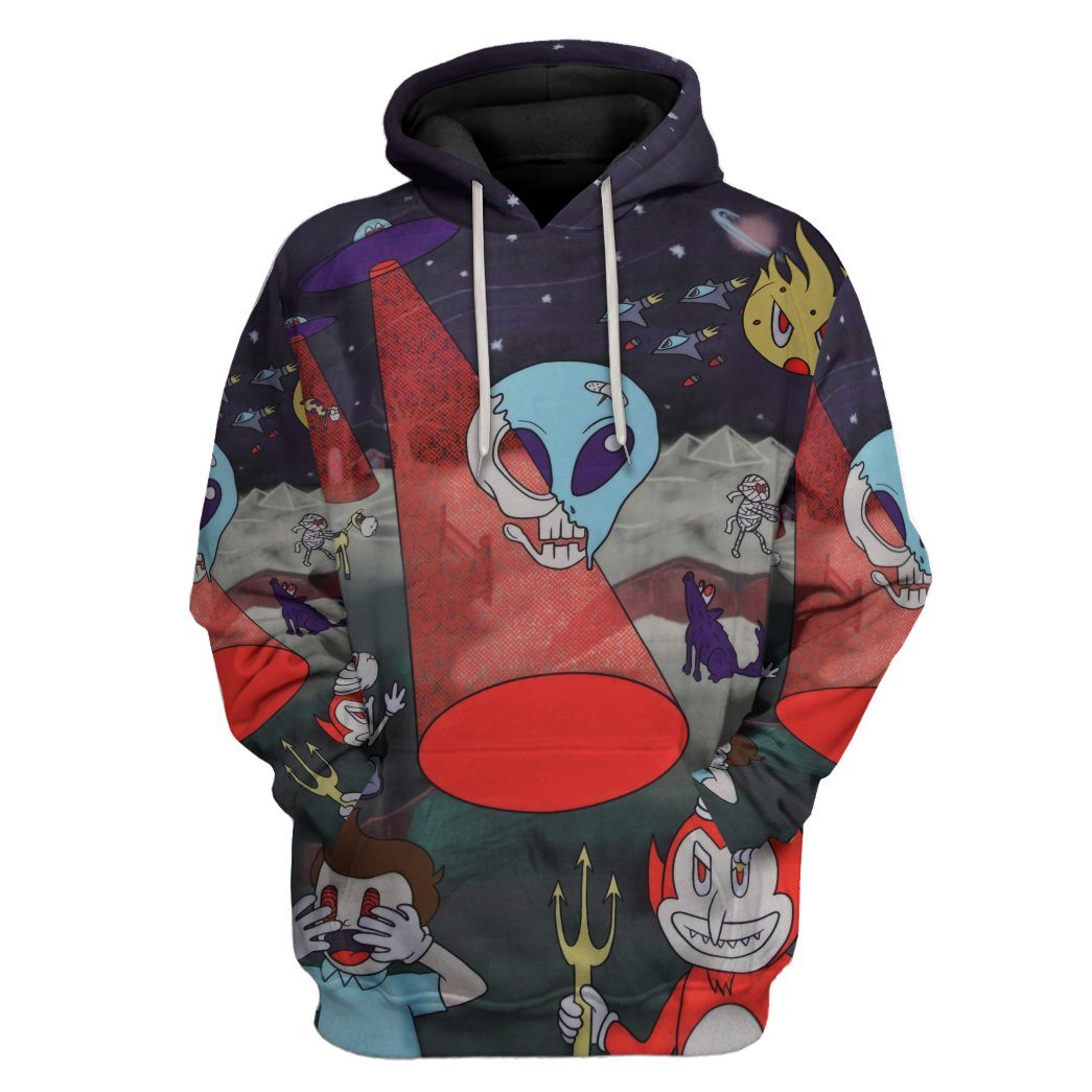 Alien Skull Custom Hoodie Apparel