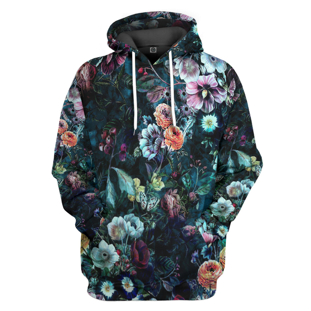 All Over Flower Printed T-Shirt Hoodie Fan Gifts Idea