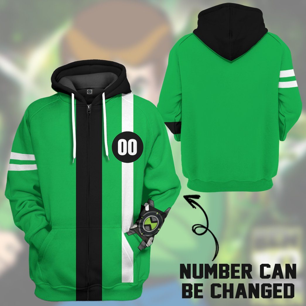 Ben Ten Ultimate Alien Outfit Custom Number Tshirt Hoodie Apparel