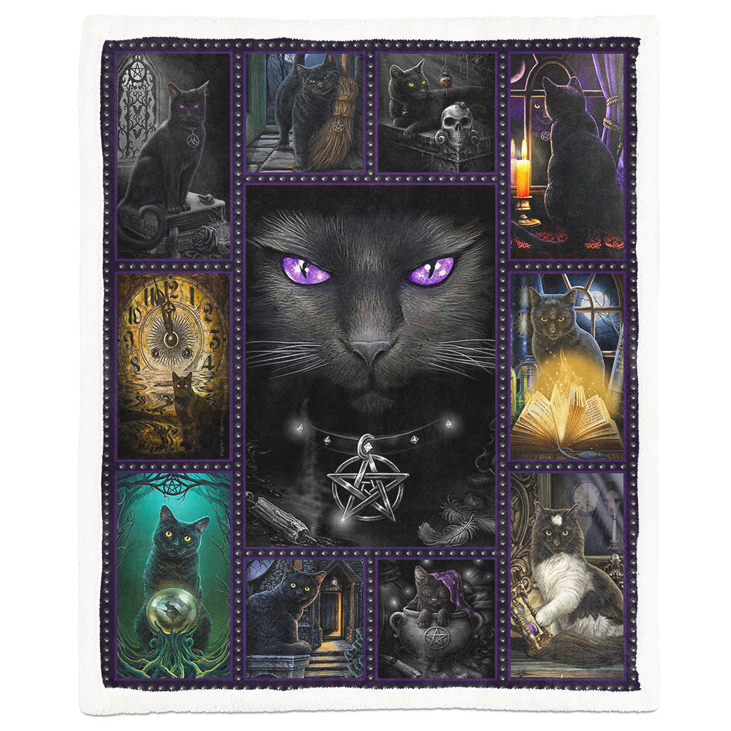 Alldaytee Black Cat Wicca Custom Blanket