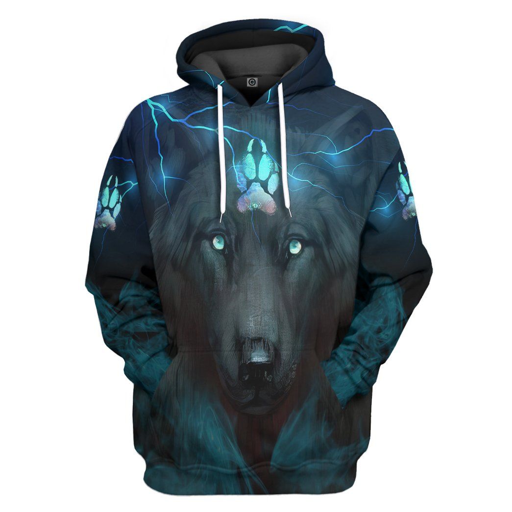 Black Wolf All Over Print T-Shirt Hoodie Fan Gifts Idea