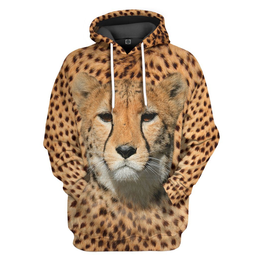 Cheetah Front And Back Tshirt Hoodie Apparel