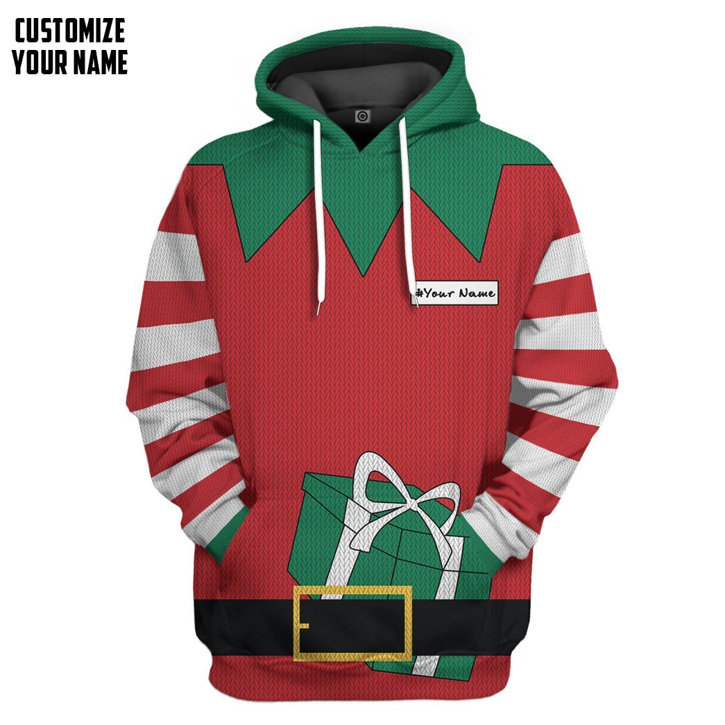 Christmas Elf Custom Name Hoodie Apparel