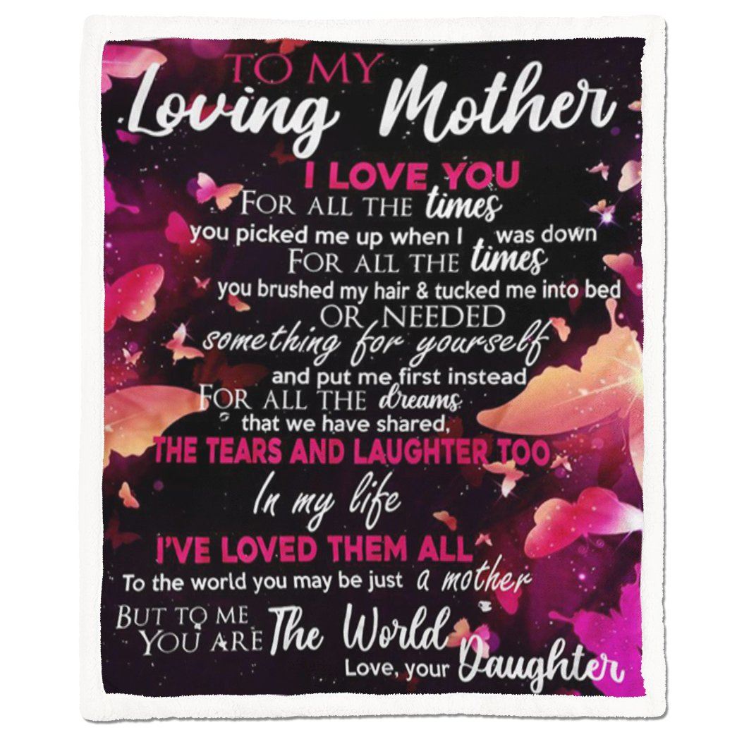 Alldaytee Daughter To Mom Butterfly Blanket