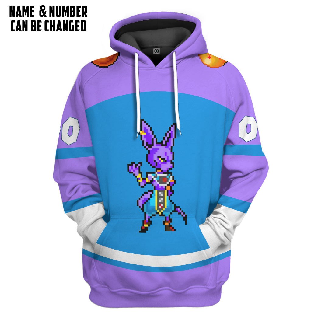 DBZ Beerus Custom Name Custom Number Tshirt Hoodie Apparel