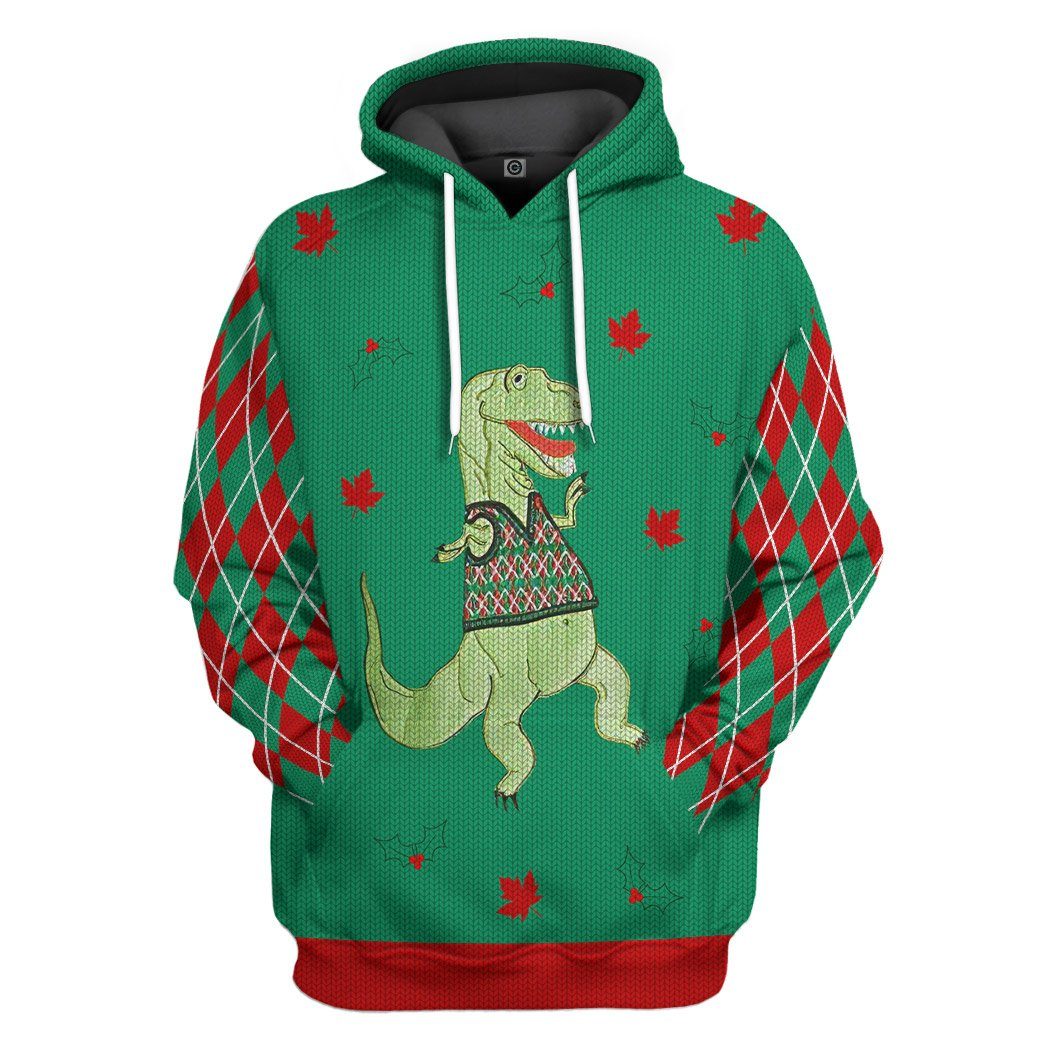 Dinosaur Ugly Sweater All Over Print T-Shirt Hoodie Fan Gifts Idea