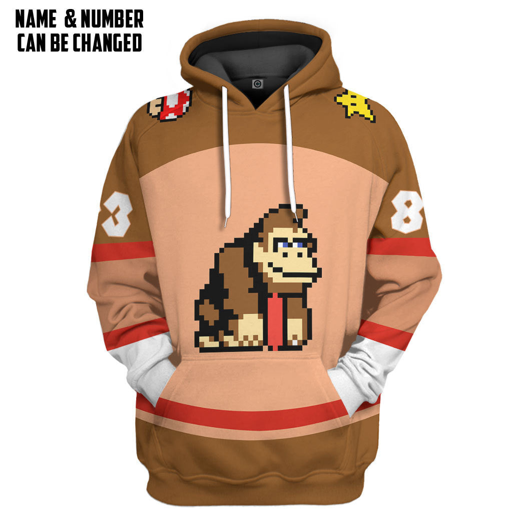 Donkey Kong Sports Custom Name Custom Number Hoodie Tshirt Apparel