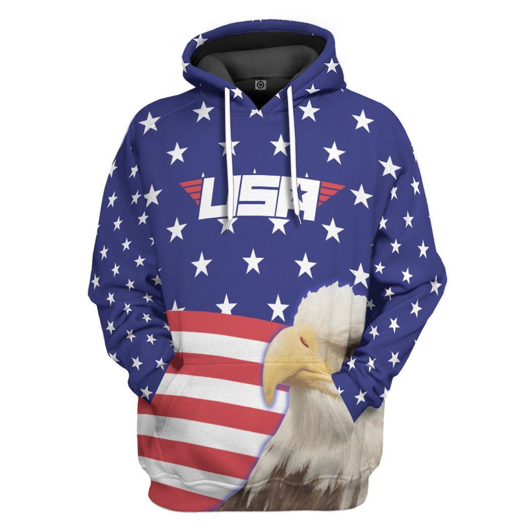 Eagle America Flag All Over Print T-Shirt Hoodie Fan Gifts Idea