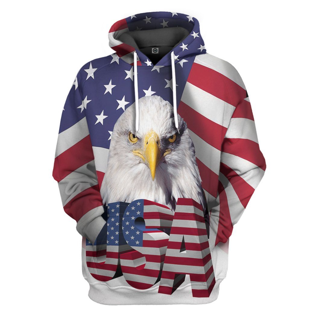 Eagle USA Flag All Over Print T-Shirt Hoodie Fan Gifts Idea