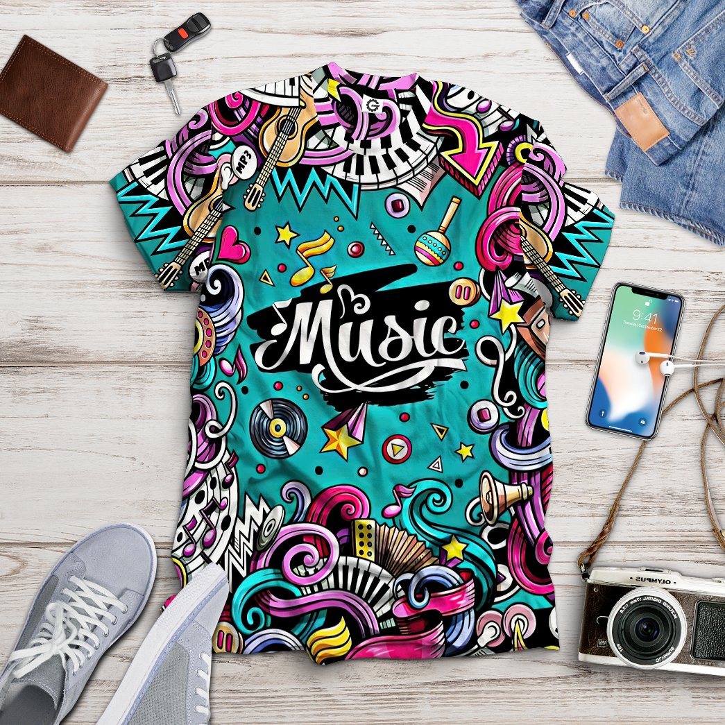 Fashion Musical Instruments Cutsom Shirt