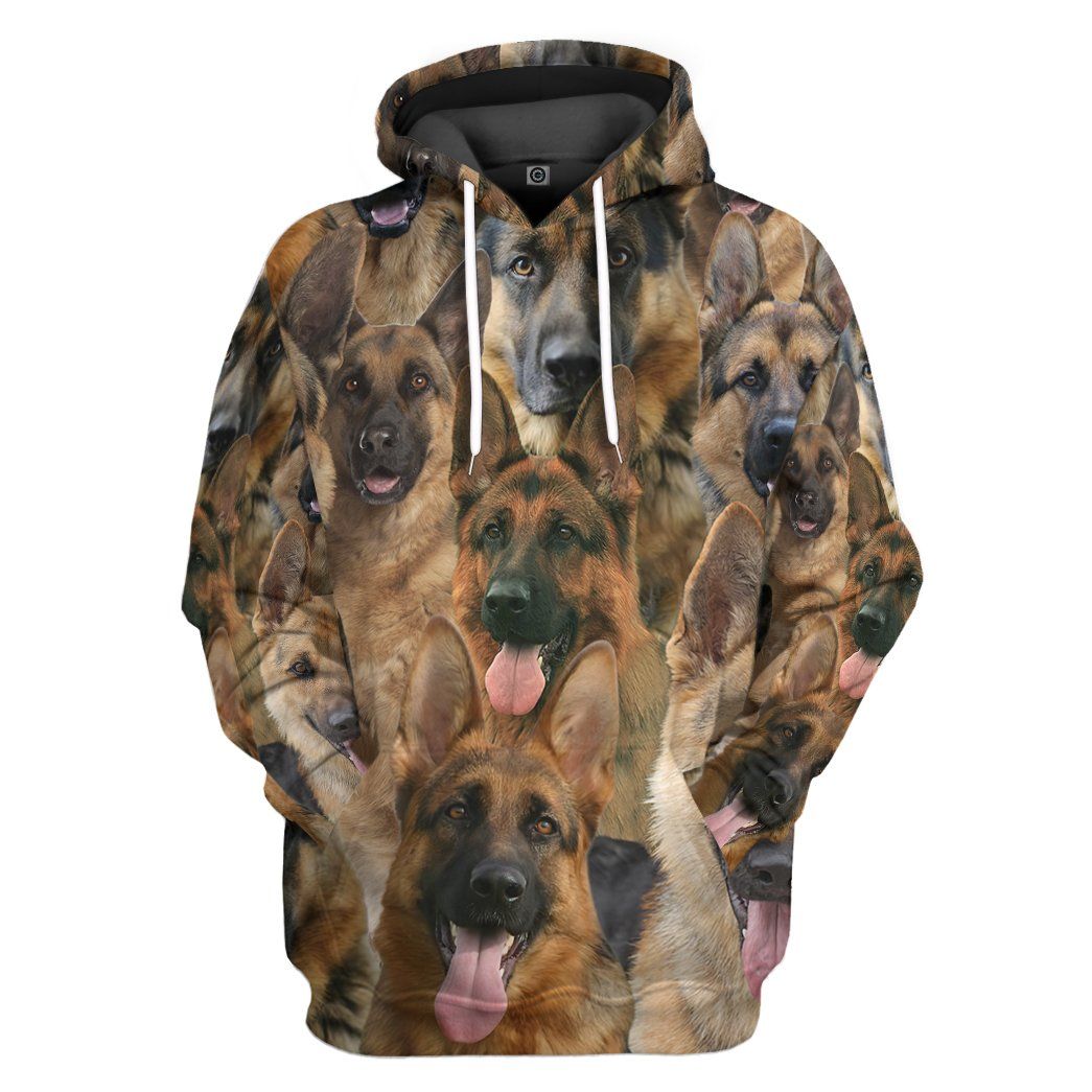 German Shepherd Face Tshirt Hoodie Apparel