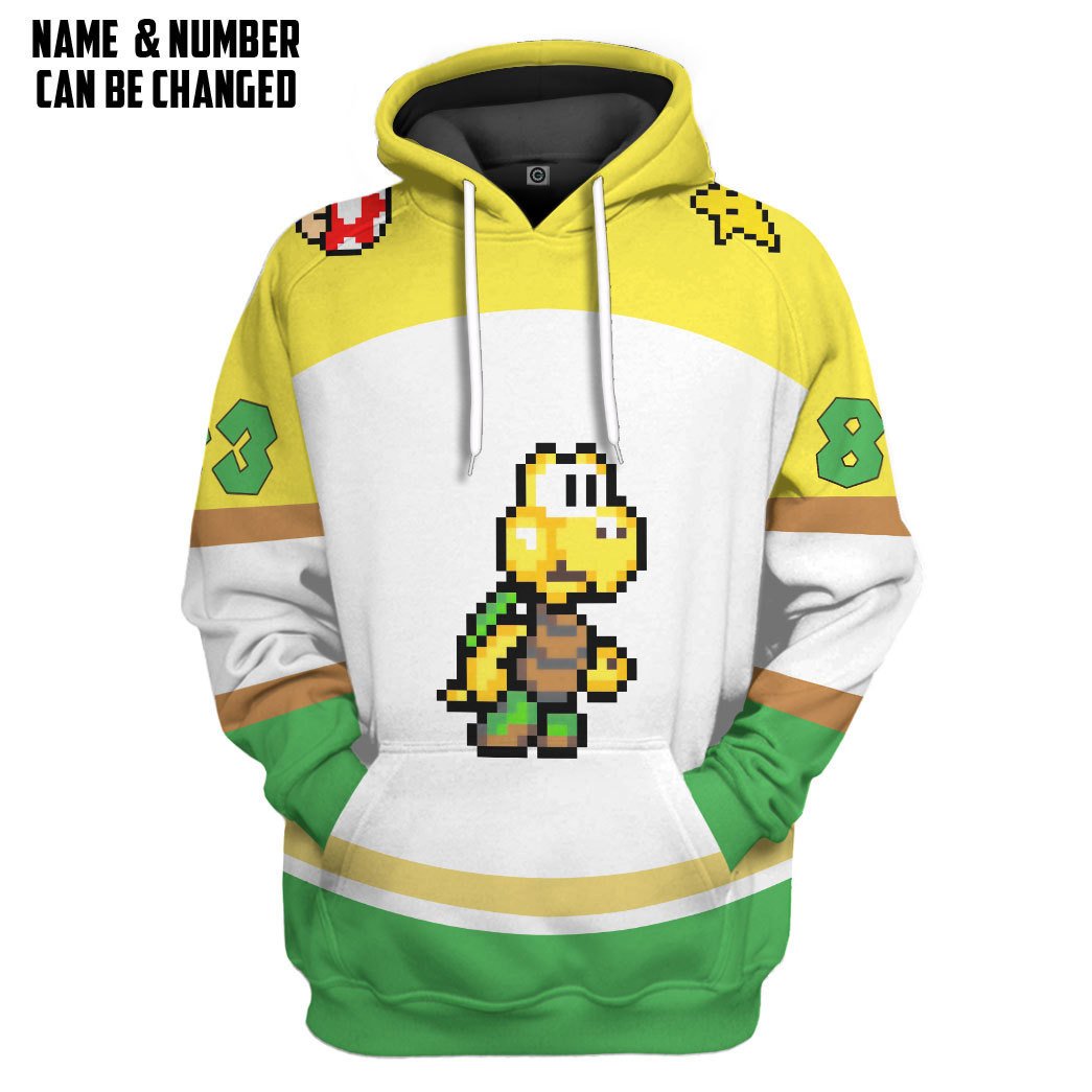 Green Koopa Troopa Sports Custom Name Custom Number Hoodie Tshirt Apparel