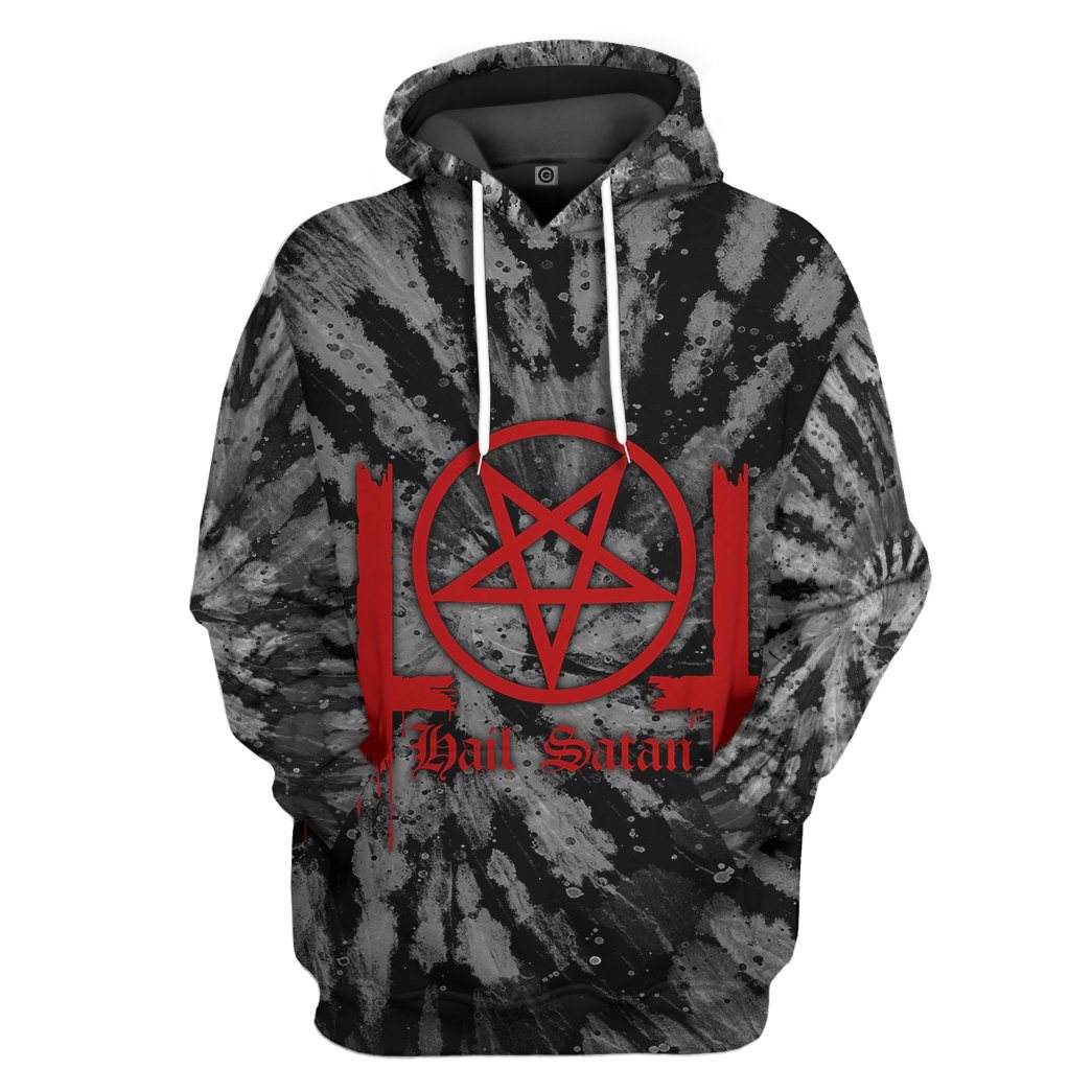 Hail Satan Tie Dye Custom Hoodie Apparel