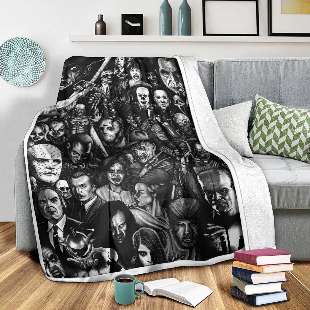 Alldaytee Halloween Classic Horror Movie Characters Custom Blanket 7