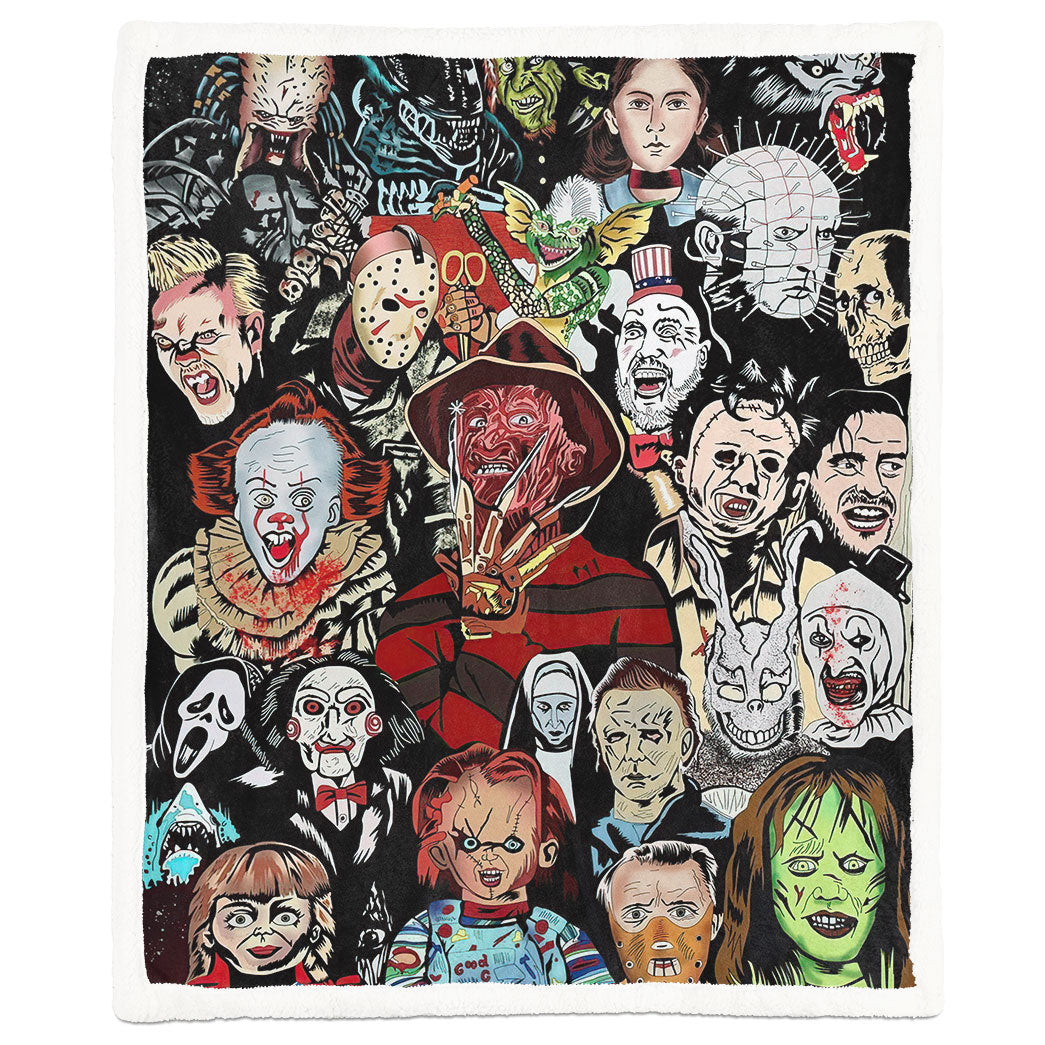 Alldaytee Halloween Horror Movie Killer Custom Blanket