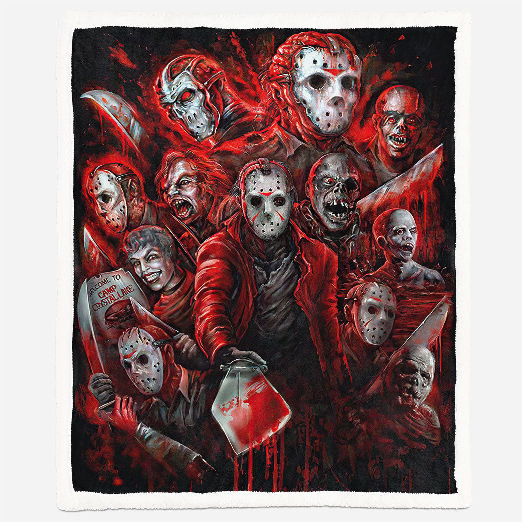 Alldaytee Halloween Horror Movie Murderer Blood Rain Custom Blanket