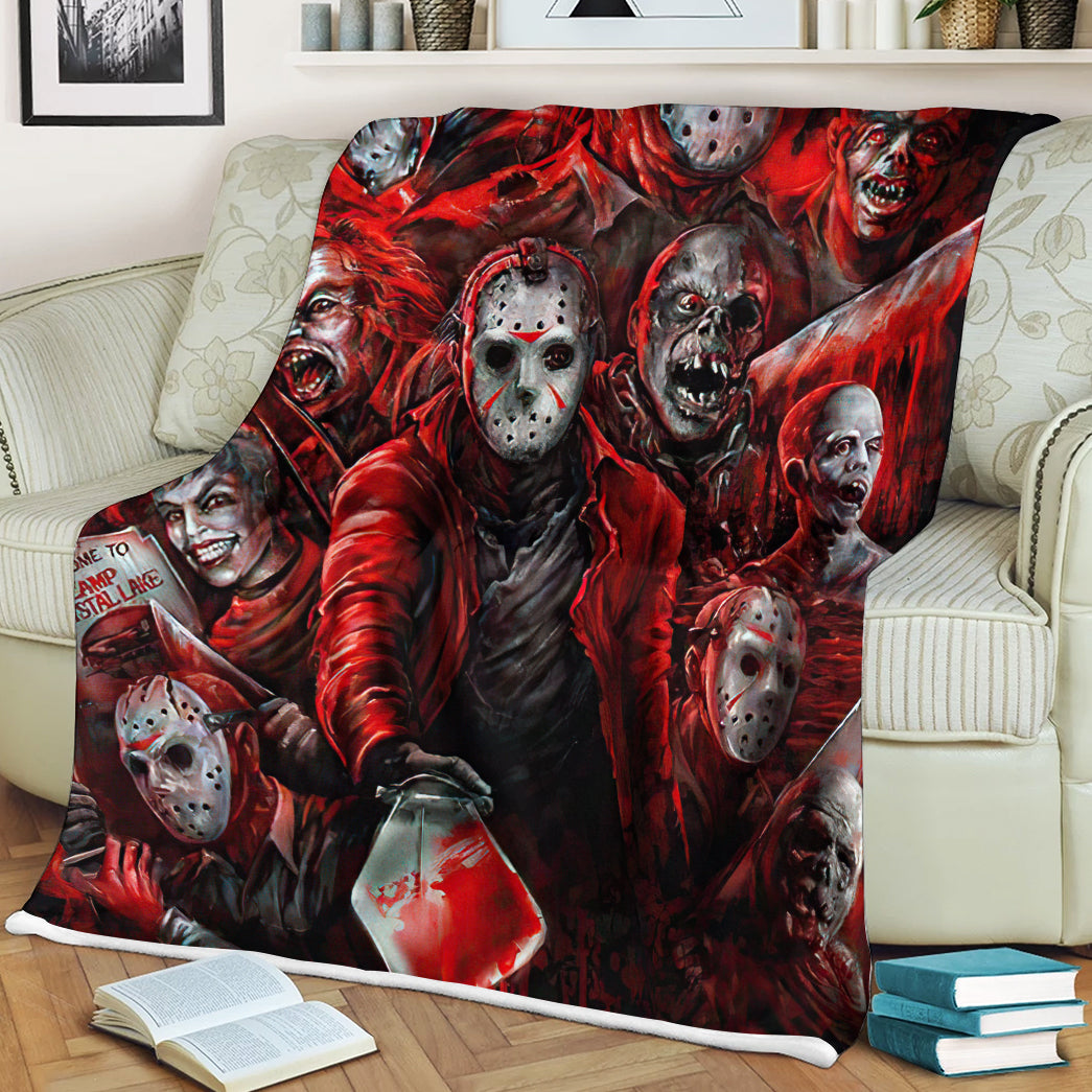 Alldaytee Halloween Horror Movie Murderer Blood Rain Custom Blanket