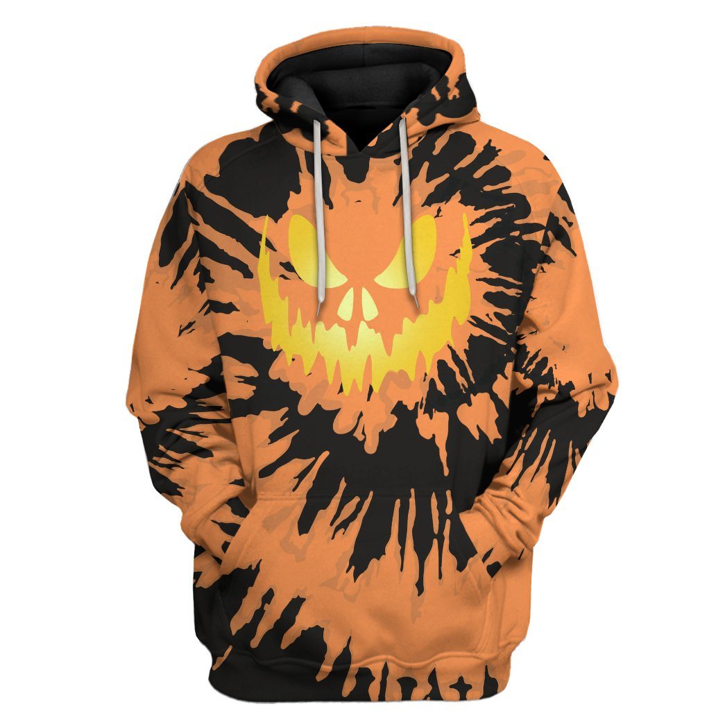 Halloween Pumkin Tie Dye Custom Hoodie Apparel