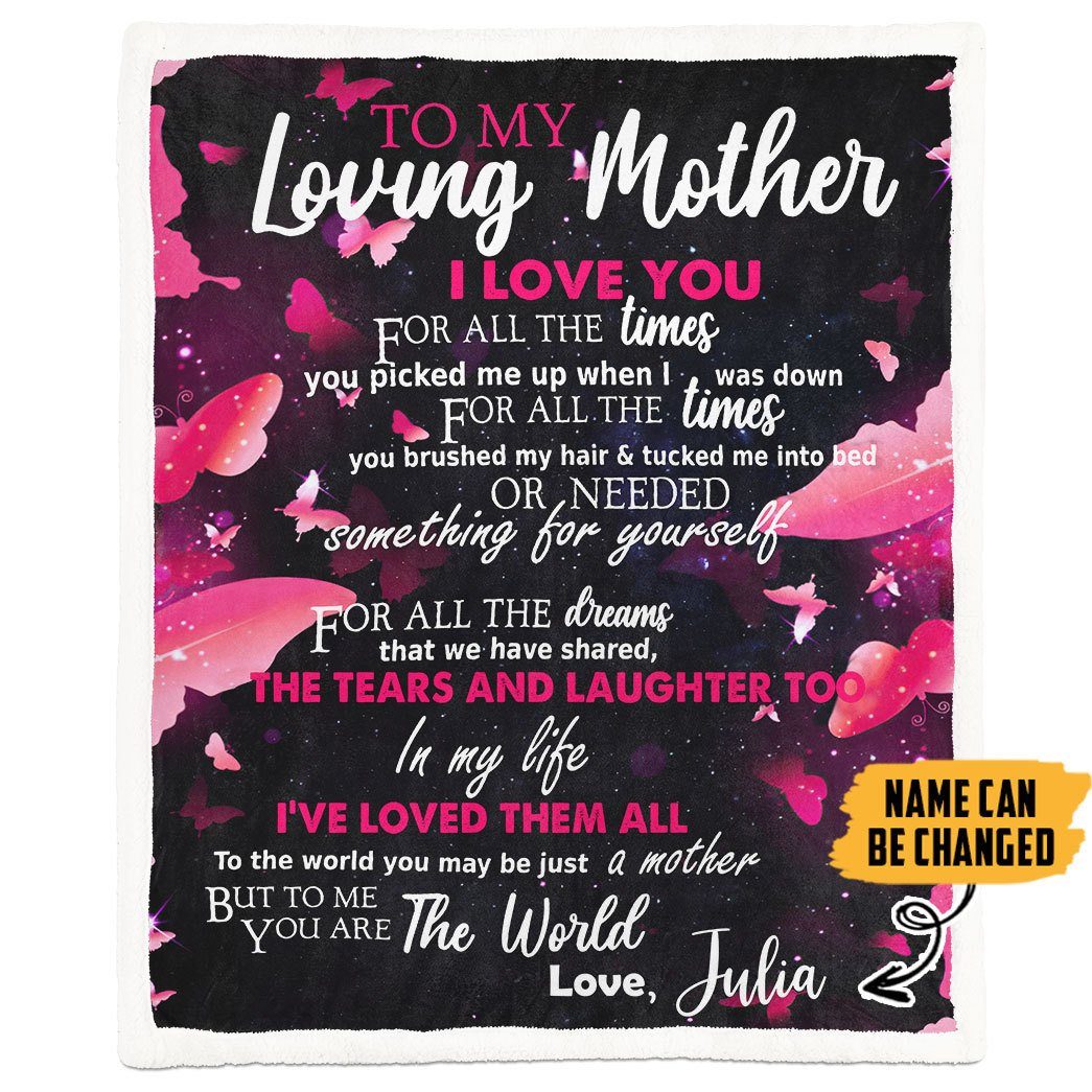 Alldaytee Happy Mothers Day Gift To My Loving Mother Custom Name Blanket