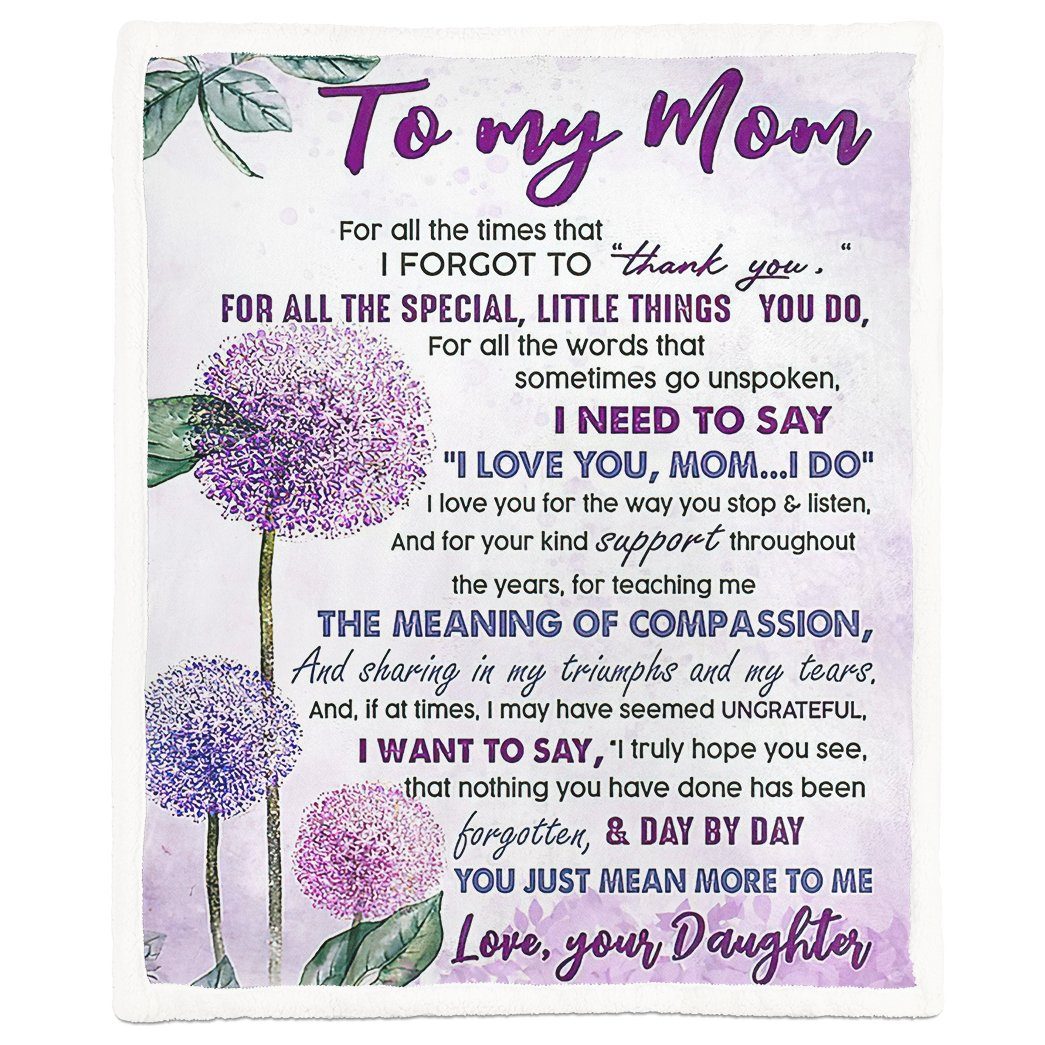 Alldaytee Happy Mothers Day Gift To My Mom Custom Blanket