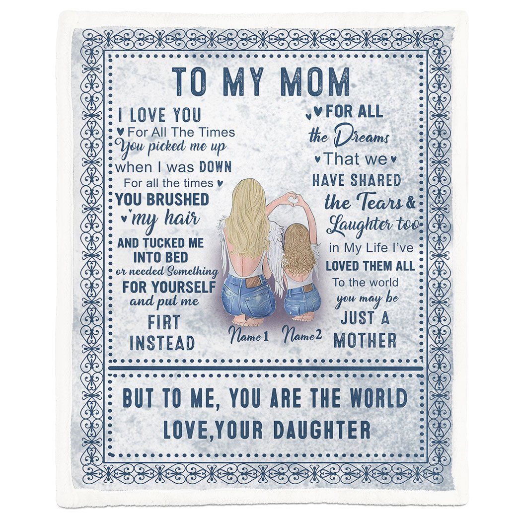 Alldaytee Happy Mothers Day Gift To My Mom v2 Custom Name Blanket