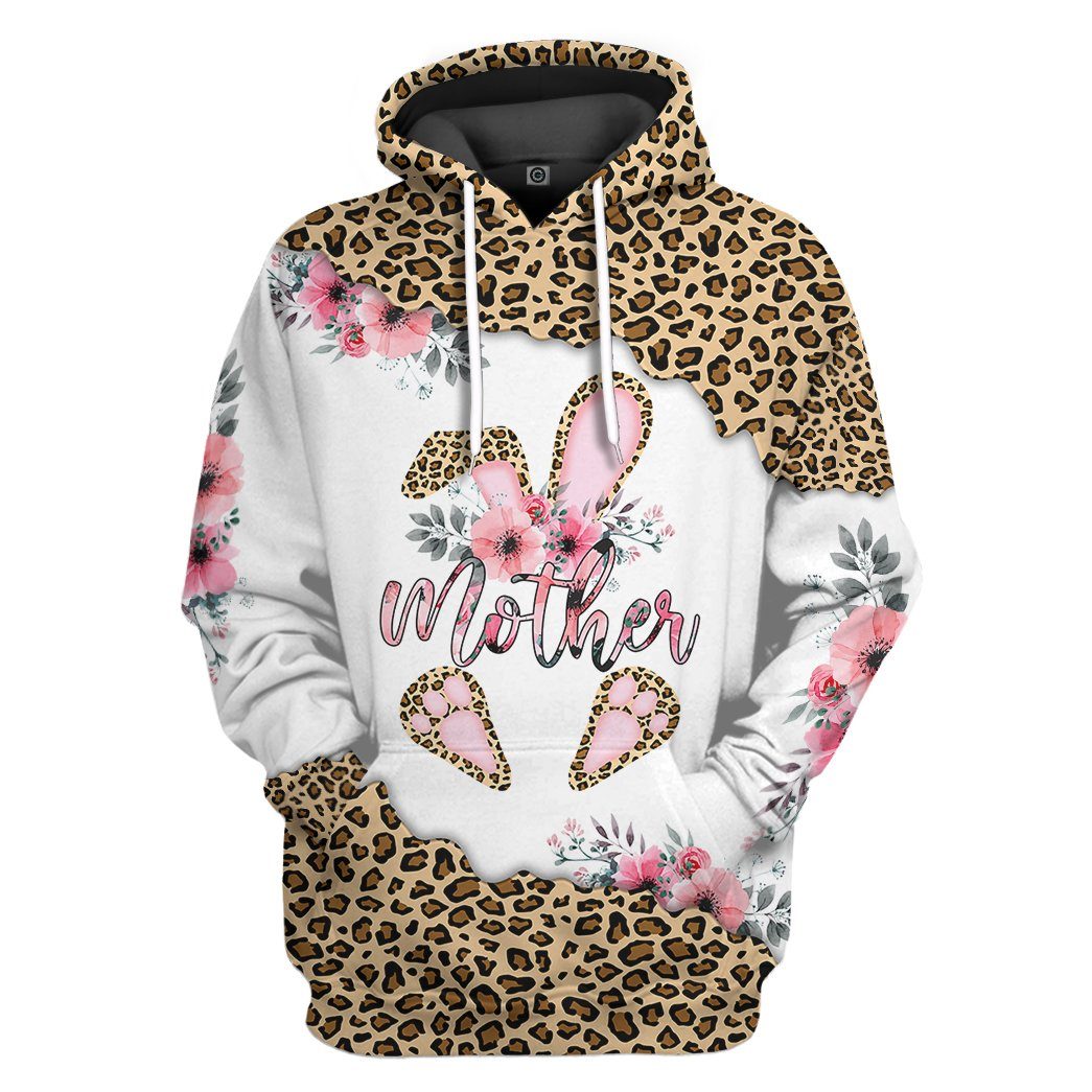 Happy Mothers Day Mother Bunny Easter Leopard Custom Hoodie