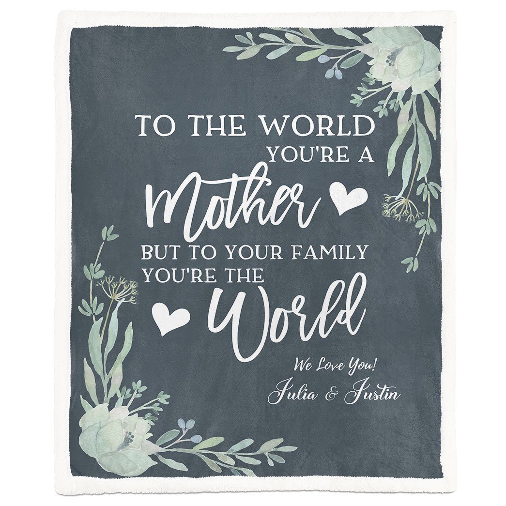 Alldaytee Happy Mothers Day Mother Is The World Custom Name Blanket
