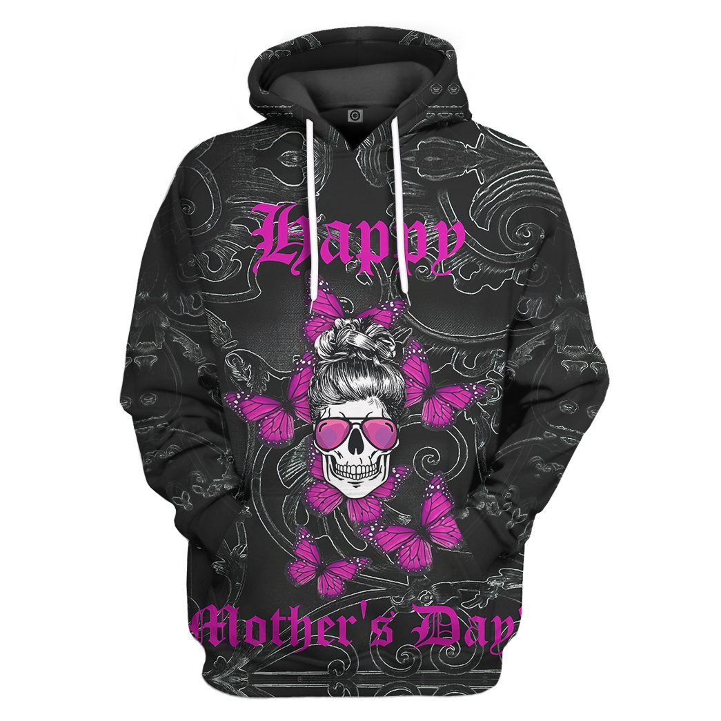 Happy Mothers Day Skull Mothers Day Gift All Over Print T-Shirt Hoodie Fan Gifts Idea