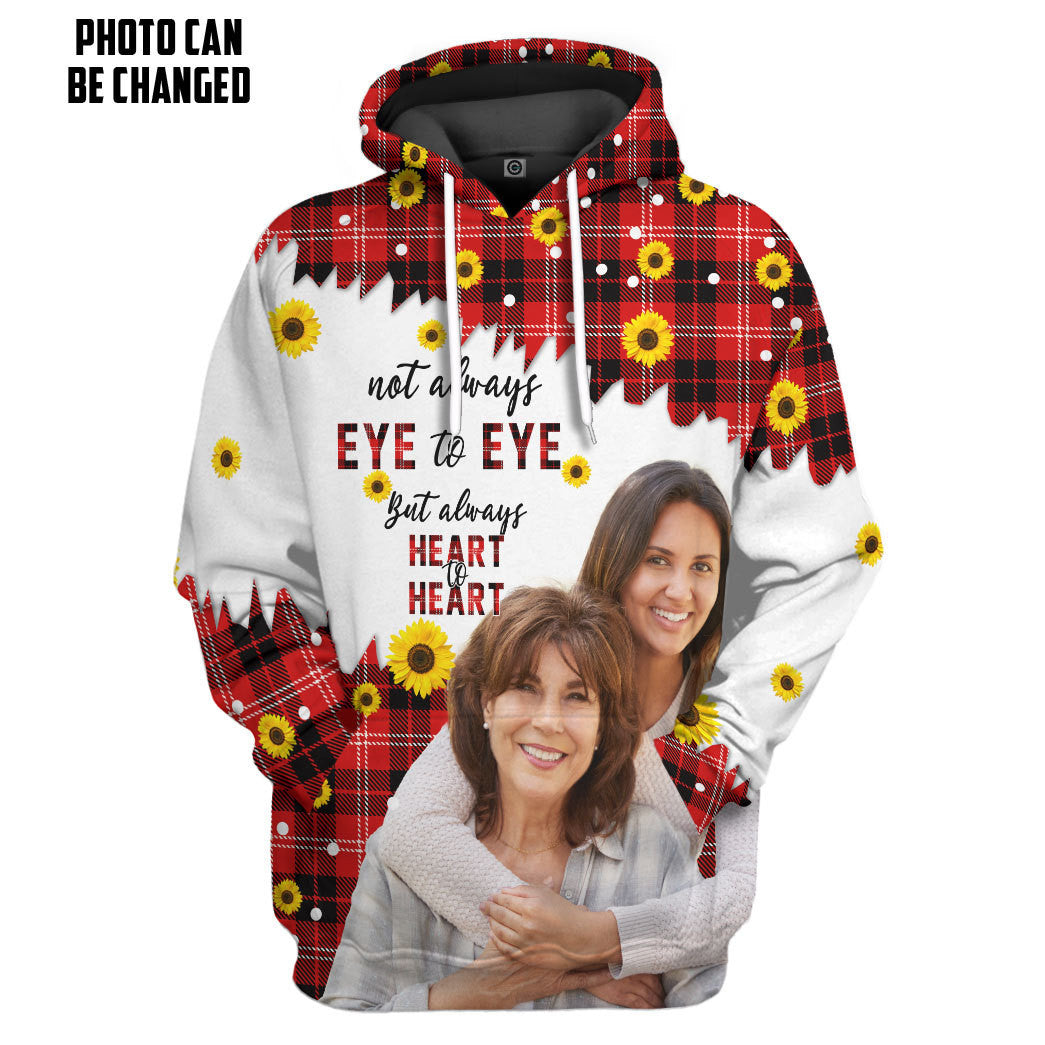 Heart To Heart Sunflowers Mothers Day Custom Photo Tshirt Hoodie Apparel