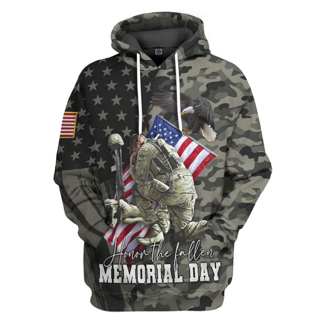 Honor The Fallen Memorial Day All Over Print T-Shirt Hoodie Fan Gifts Idea