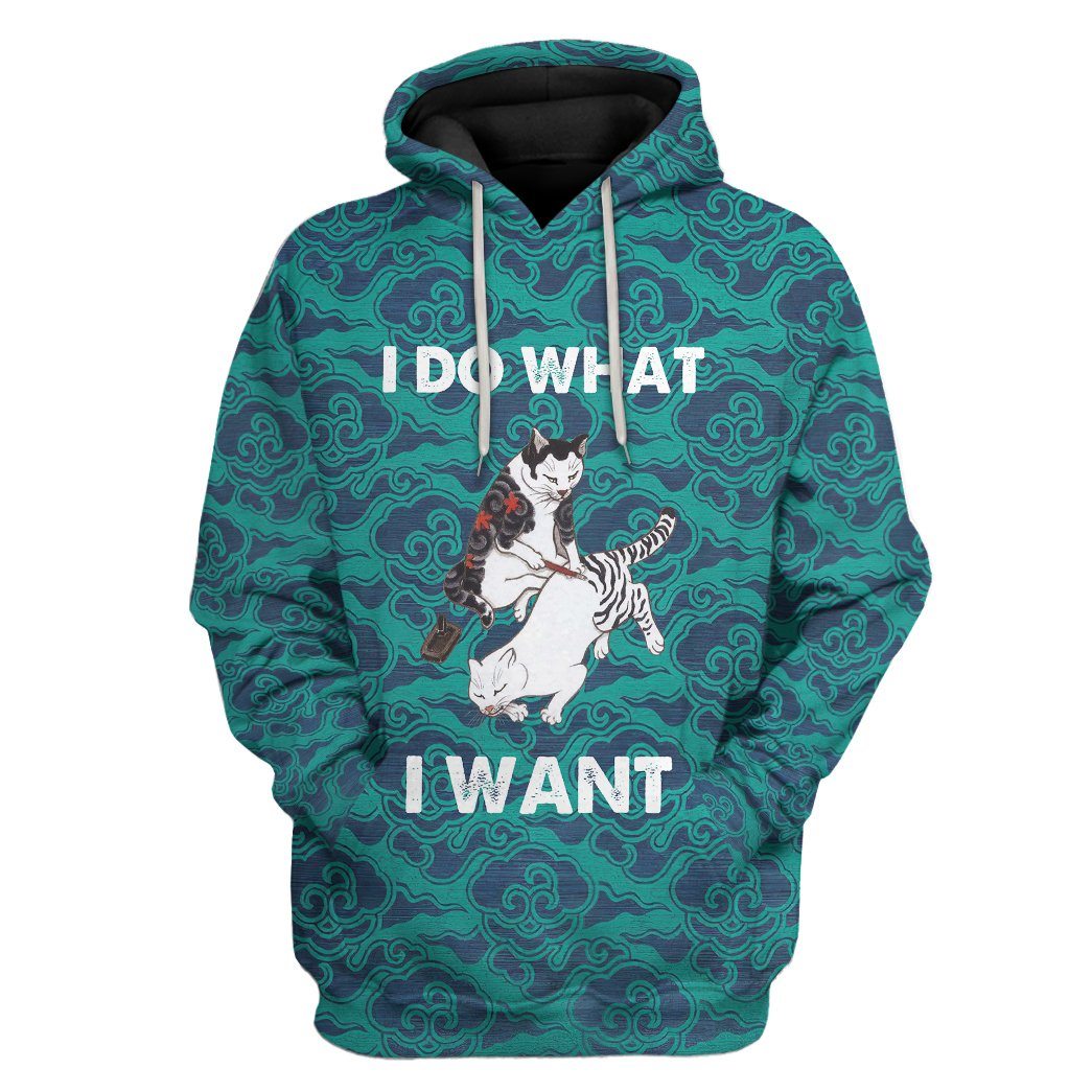 I Do What I Want Cat Tattoo All Over Print T-Shirt Hoodie Fan Gifts Idea