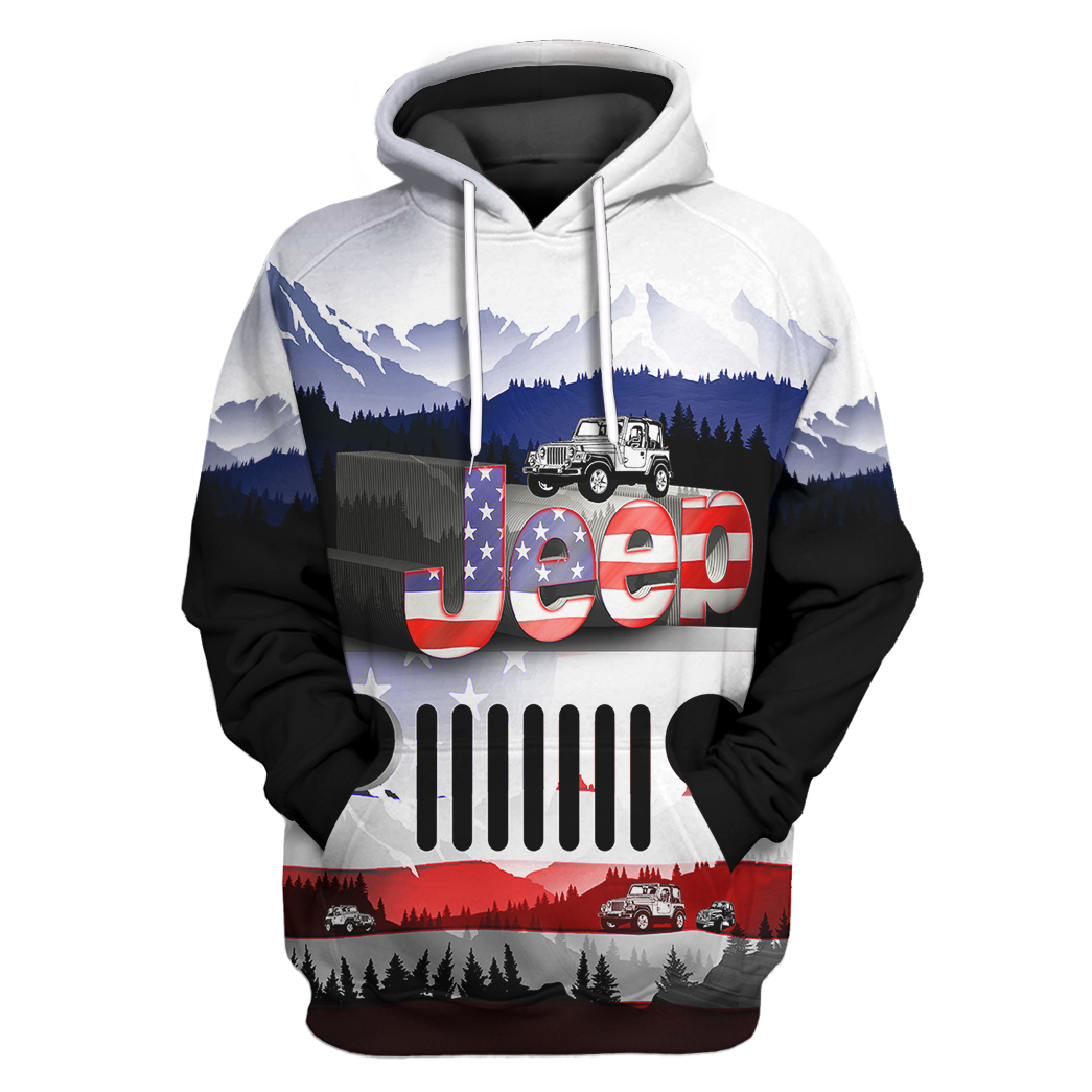 Jeep American Flag Tshirt Hoodie Apparel