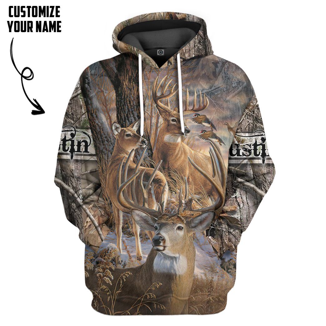 Love Deer Hunting Custom Name Tshirt Hoodie Apparel