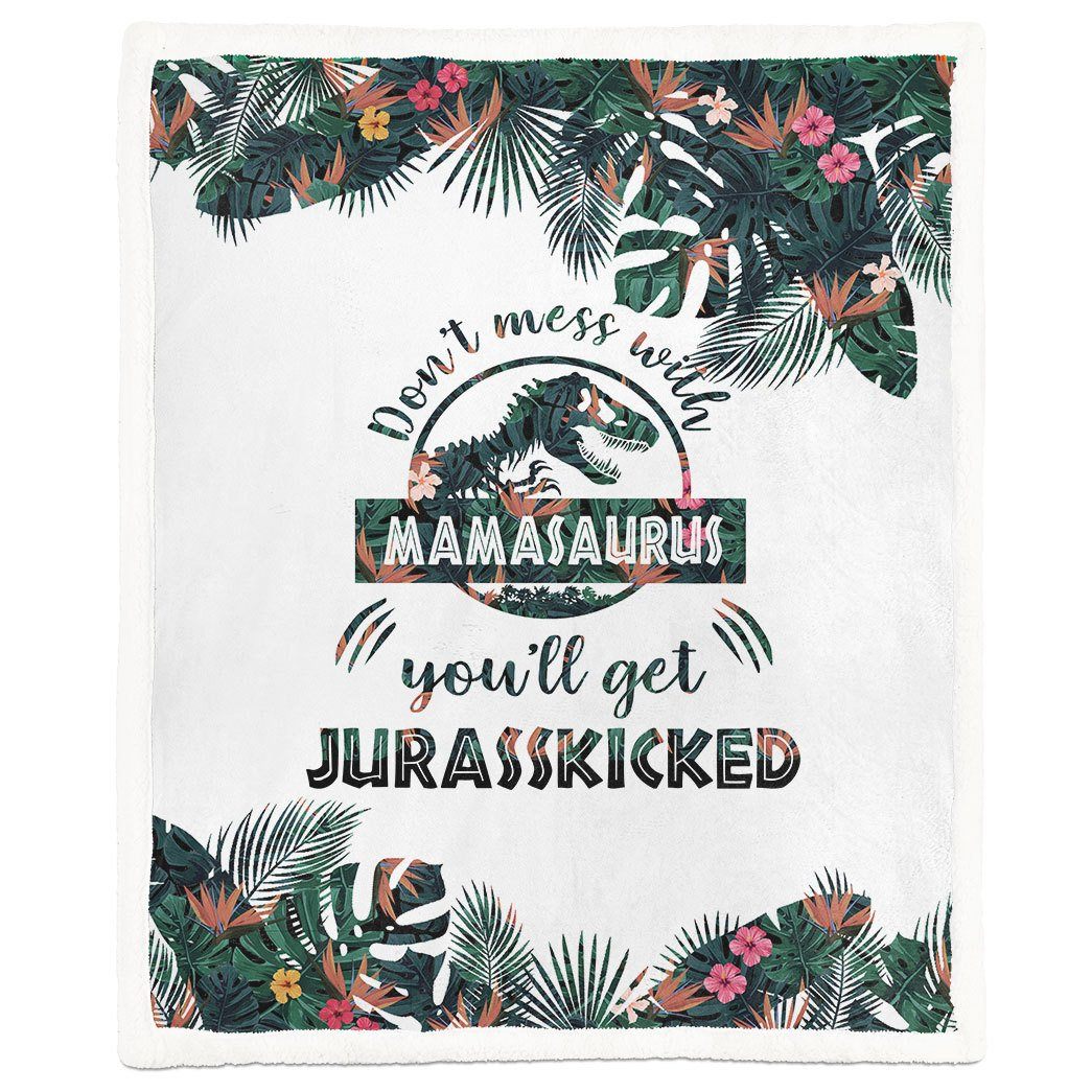 Alldaytee Mamasaurus Mothers Day Gift Custom Blanket