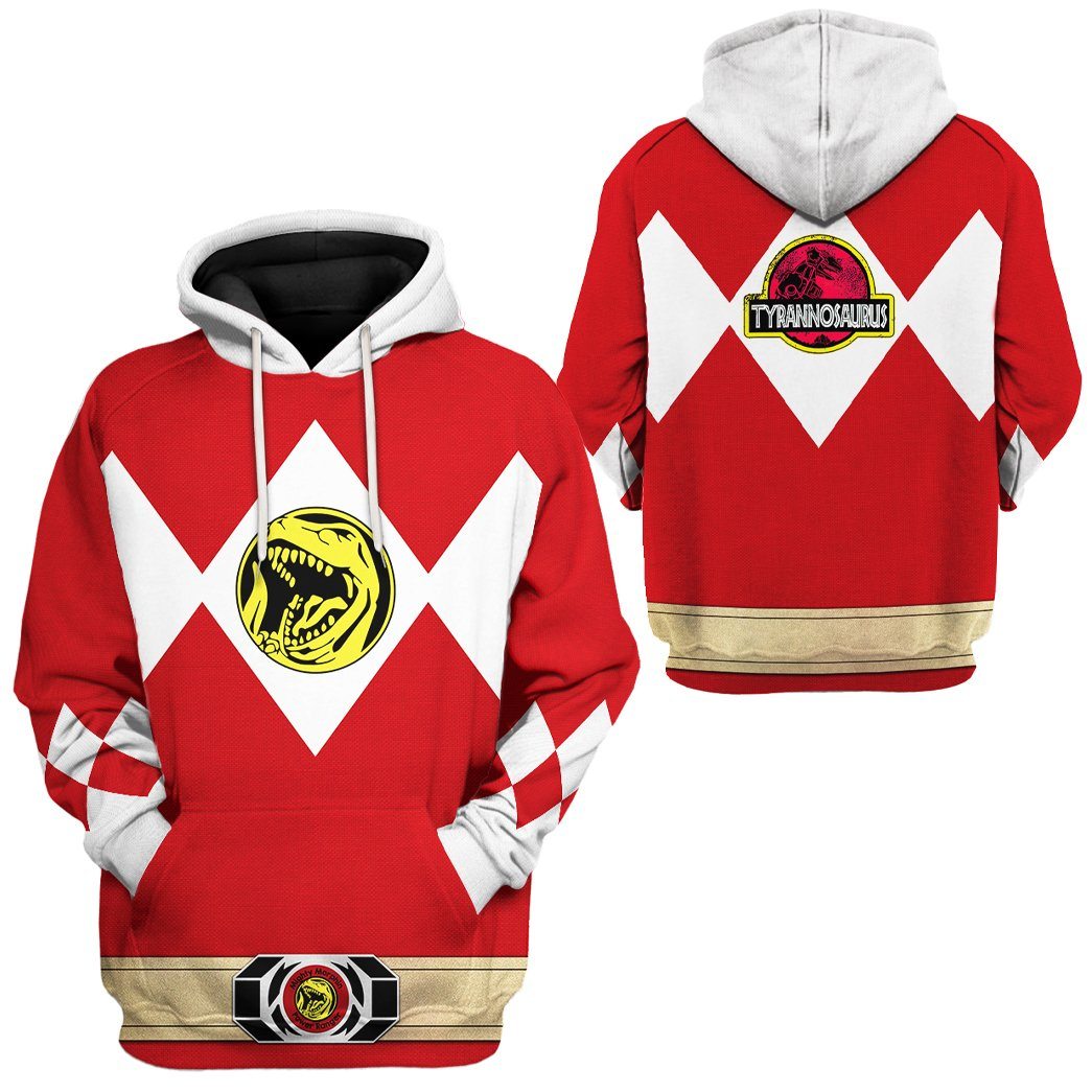 Mighty Morphin Power Ranger Red Tshirt Hoodie Apparel