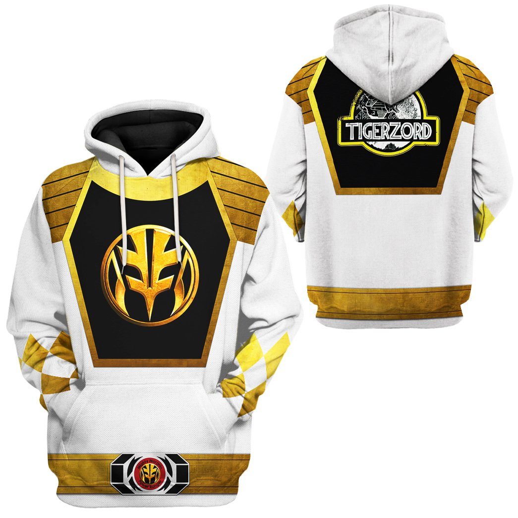 Mighty Morphin Power Ranger White Tshirt Hoodie Apparel