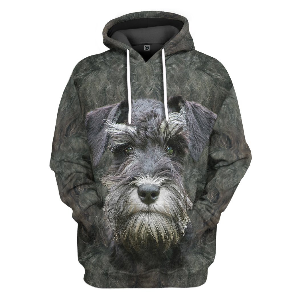 Miniature Schnauzer Dog Front And Back Tshirt Hoodie Apparel