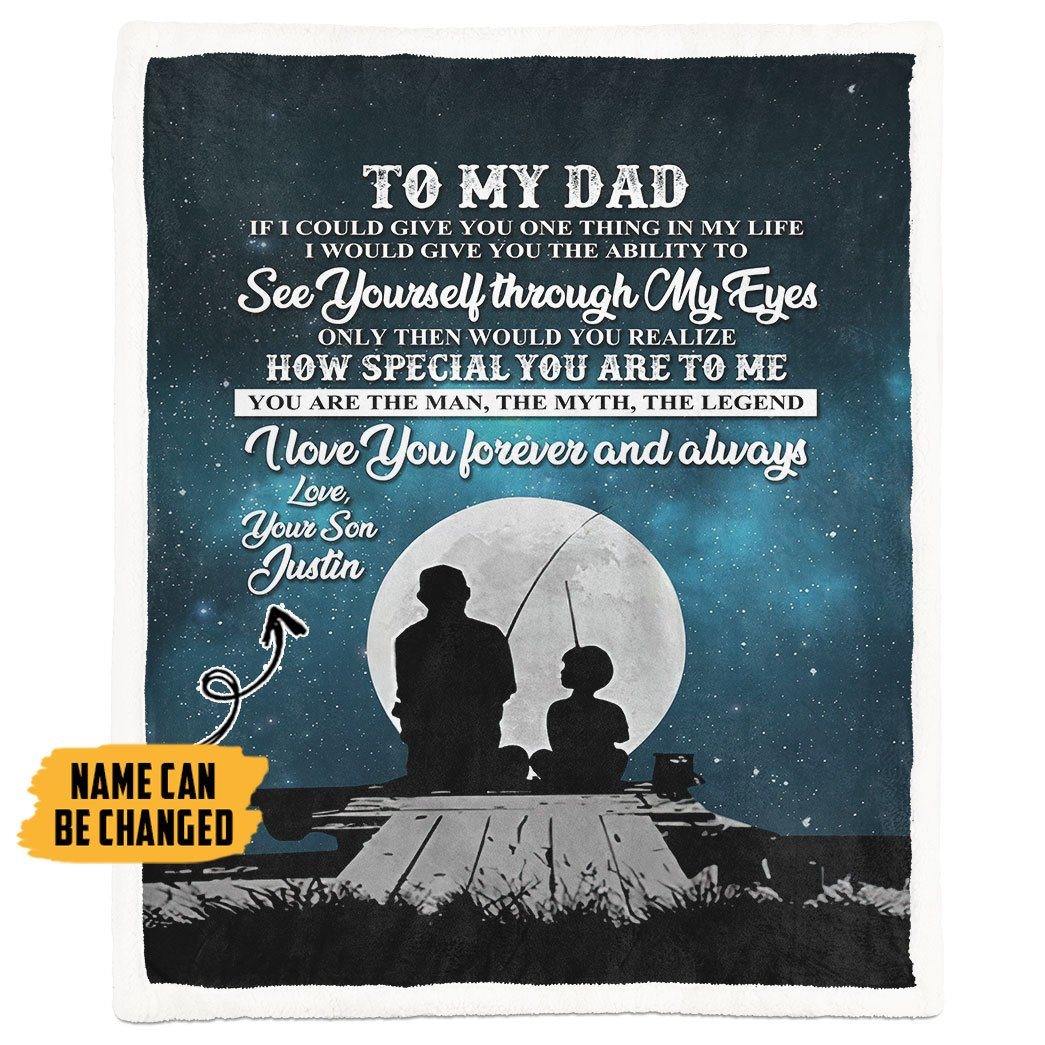 Alldaytee My Dad The Legend Happy Fathers Day Custom Name Blanket
