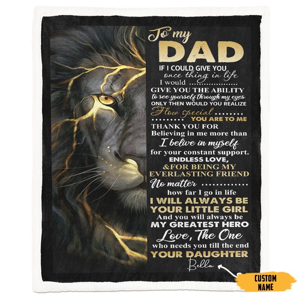 Alldaytee My Greatest Hero Father Day Gift Custom Name Blanket