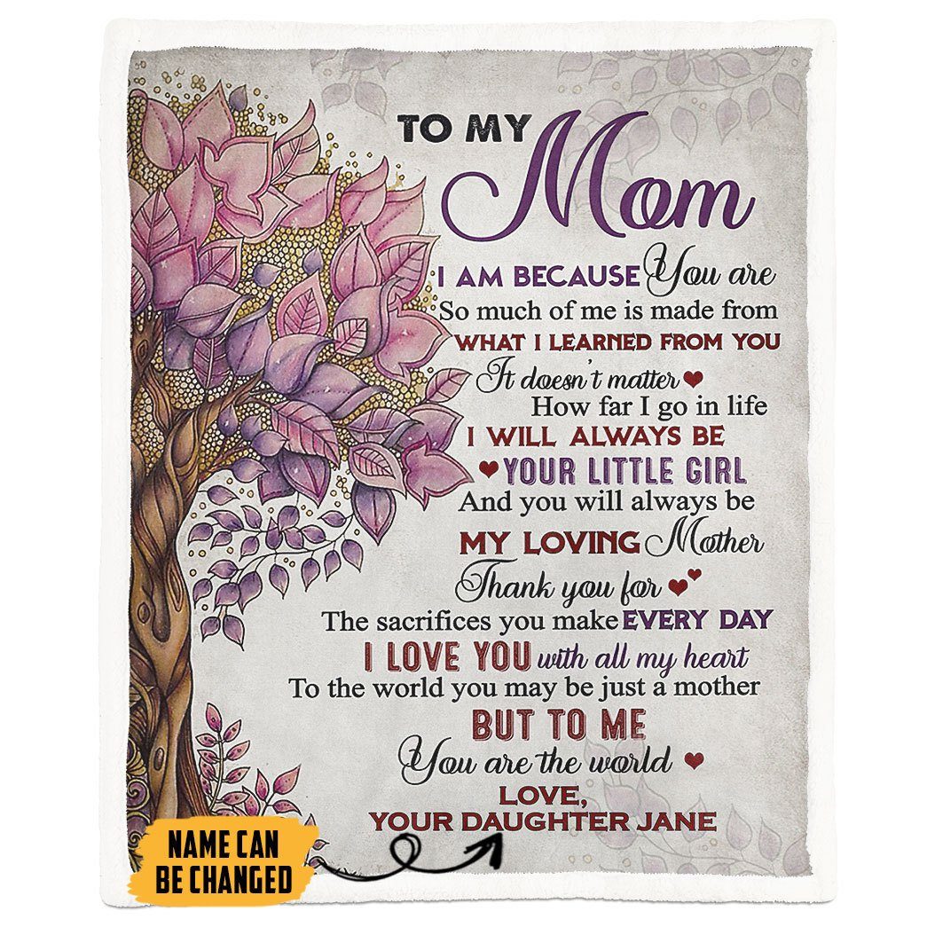 Alldaytee My Mom I Love You Happy Mothers Day Gift Custom Name Blanket