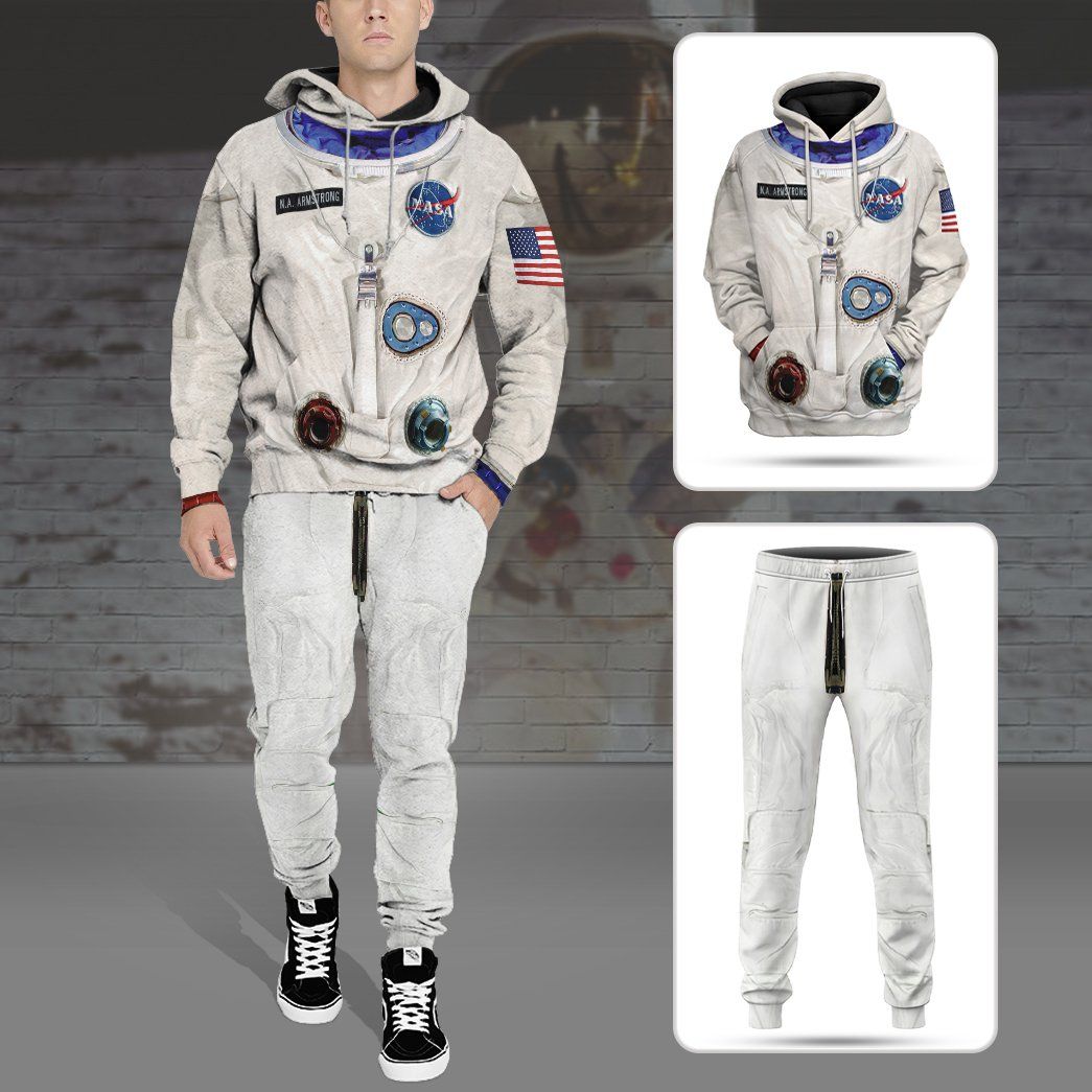 Neil Armstrong Space Suit All Over Print T-Shirt Hoodie Fan Gifts Idea