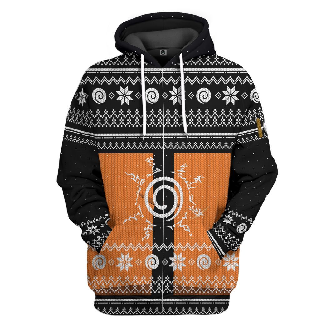 Naruto Shippuden Ugly Christmas Sweater All Over Print T-Shirt Hoodie Fan Gifts Idea