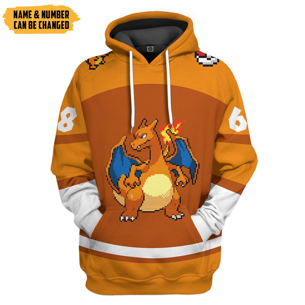 Pokémon Charizard Sport Custom Name Custom Number Hoodie Tshirt Apparel