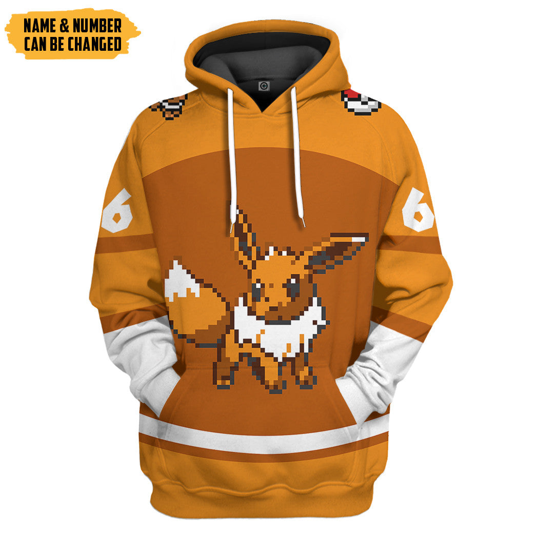 Pokémon Eevee Sport Custom Name Custom Number Hoodie Tshirt Apparel