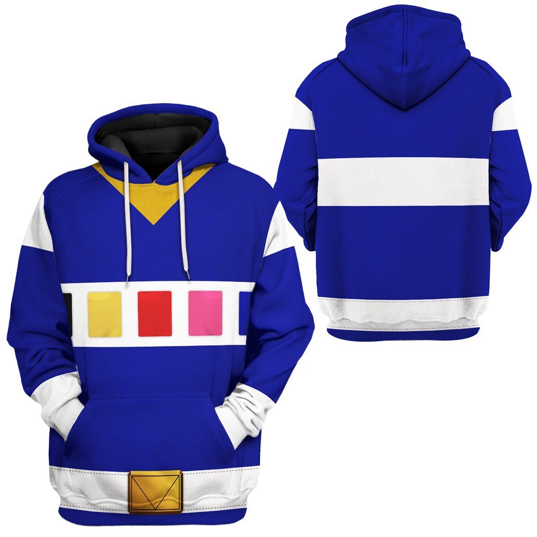 Power Rangers in Space Blue All Over Print T-Shirt Hoodie Fan Gifts Idea