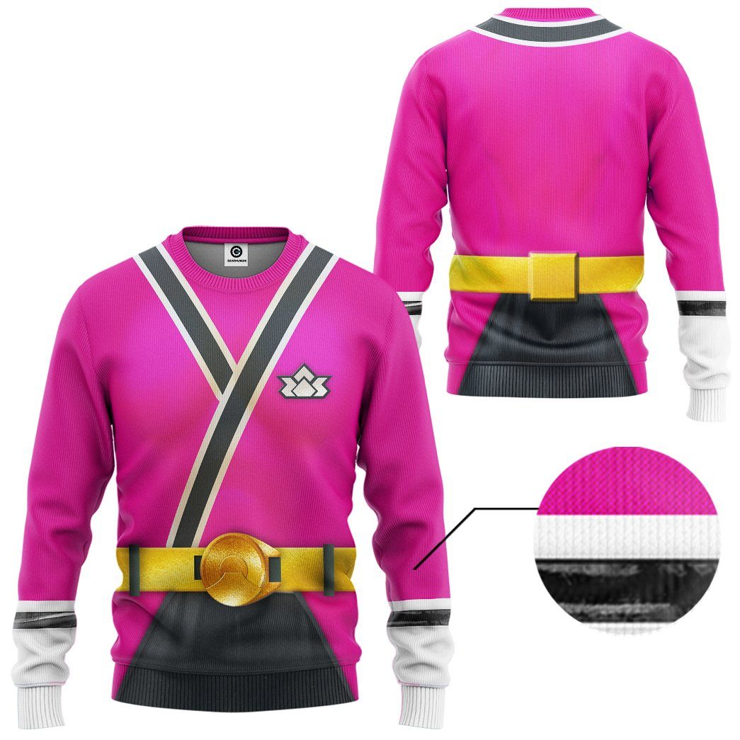 Power Rangers Samurai Pink All Over Print T-Shirt Hoodie Fan Gifts